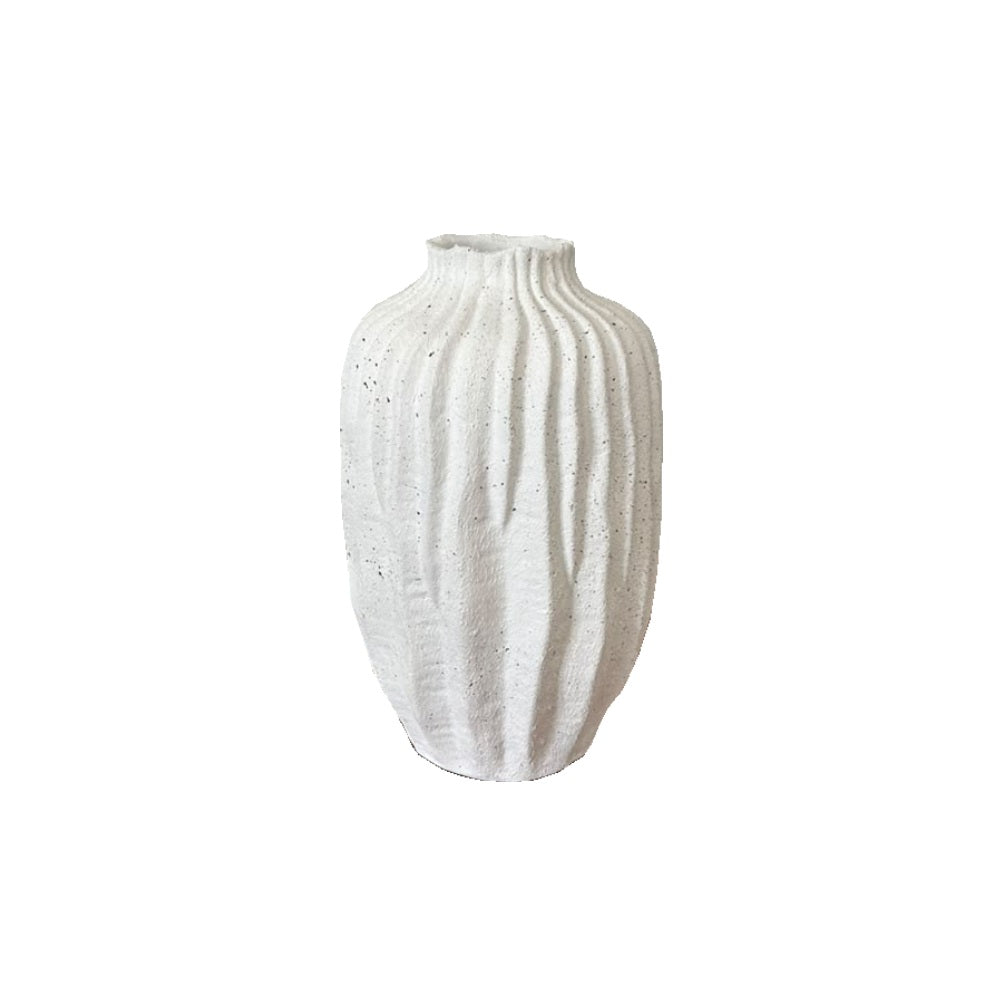 Florero Olas Grandes Granito Bco