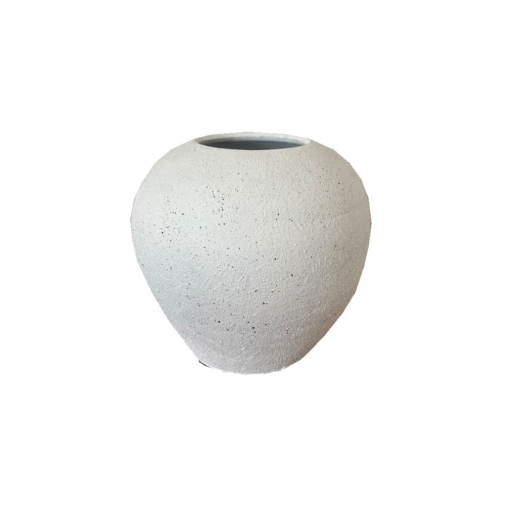 Florero Esfera Liso Granito Bco